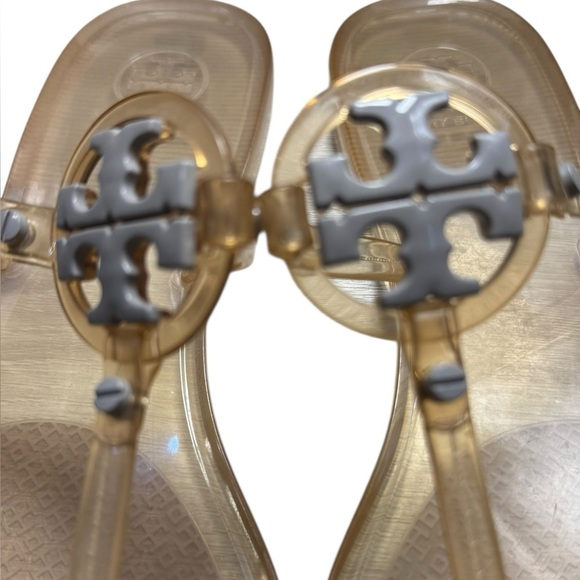 Tory Burch Mini Miller Jelly Thong Sandal Gray Women Size 9 like new. - Picture 4 of 11
